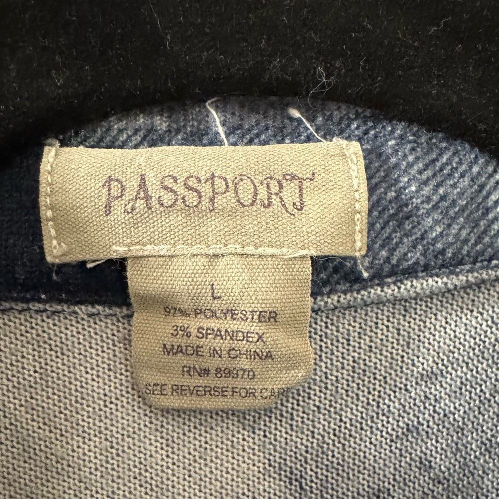 Passport Blue and White Flannel - Picture 3 of 3